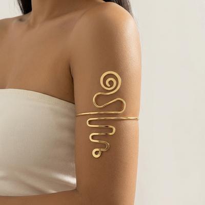 Geometric Line Wrapped Arm Cuff Adjustable Open Arm Cuff Women's Simple Fashion Accessory Holiday Gift