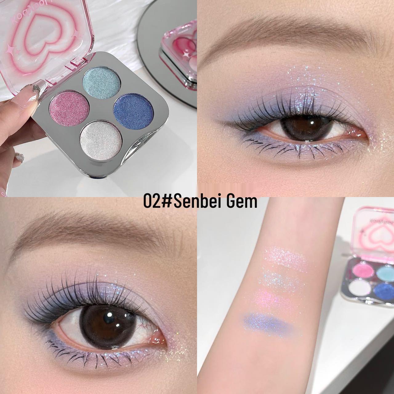 KodyboLL Dazzling Quad Eyeshadow Palette - Shimmer & Pearl Finish 1g*4