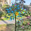 Gradient Flower Pinwheel: Outdoor Wrought Iron Garden Decoration for Landscaping