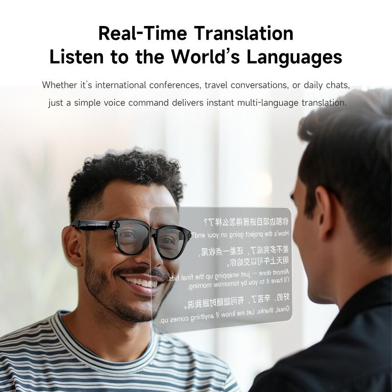 Nuevo Modelo Gafas Inteligentes Gafas de Sol con Traducción IA Llamadas Bluetooth Reproductor de Música Control de Cámara Gafas de Grabación de Vídeo Hombres Mujeres Estabilización de Imagen