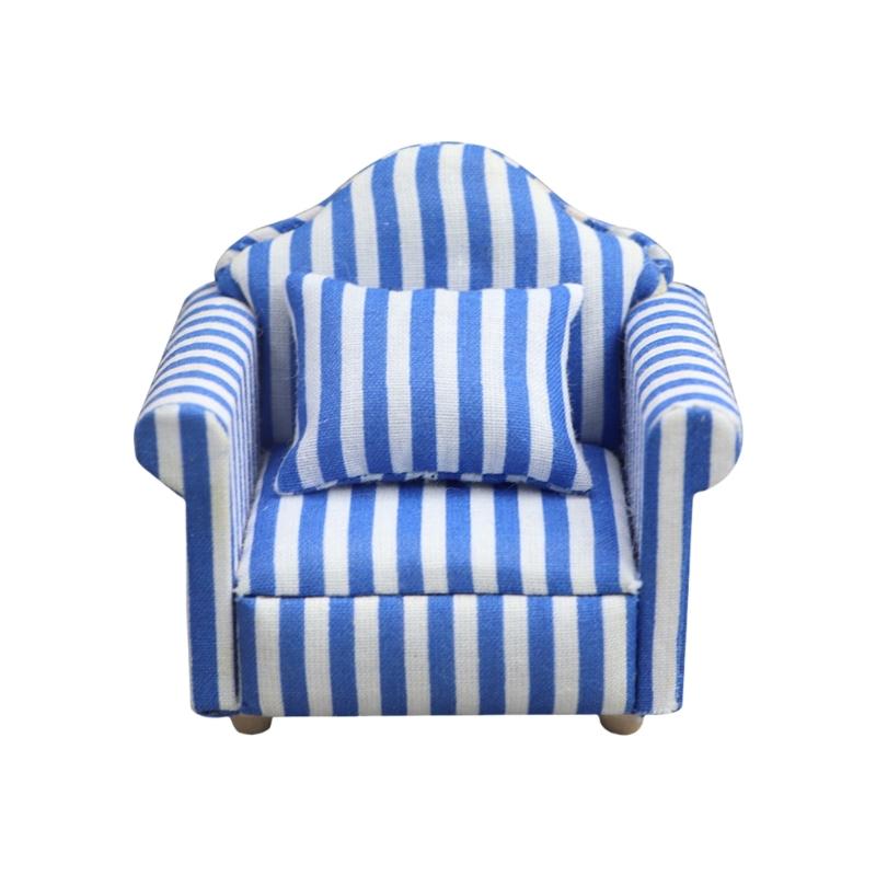 

Ручная работа Кукольный домик Одинарный диван с цветочным принтом Деревянная конструкция Кресло Мебель Для миниатюрной сцены Дисплей Декор