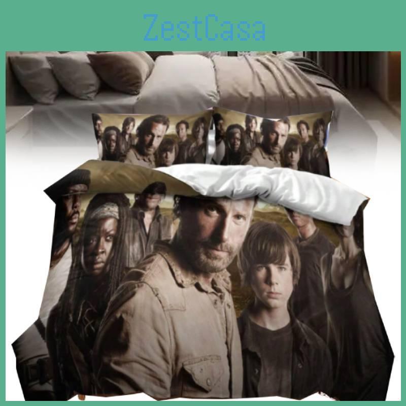 The Walking Dead Series Printed Duvet Cover Pillowcase Bedding Three Set Piece