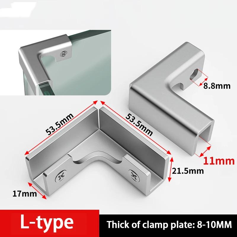 Clip di Fissaggio in Lega di Alluminio Tipo T/L/Croce Clip per Vetro Clip di Fissaggio Argentata Protezione Angolare ad Angolo Retto Clip a Fibbia per Piastrelle di Vetro