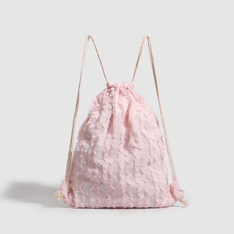 A Casual and Niche Hand-held Backpack with Drawstring Pockets