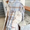 Imitation Kaschmir dicker Schal Damen Herbst Winter karierter warmer Schal