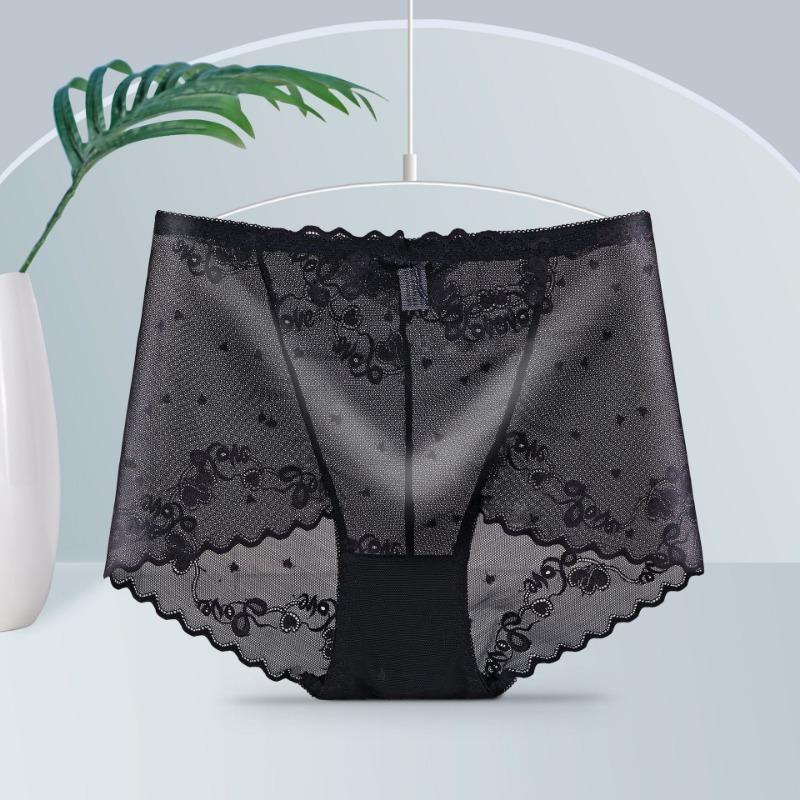 Sexy, verführerische Slips aus hohler Spitze, übergroße Unterwäsche für Damen, Slips mit hoher Taille, hüftbetonend, nicht eng anliegend, Damenhöschen