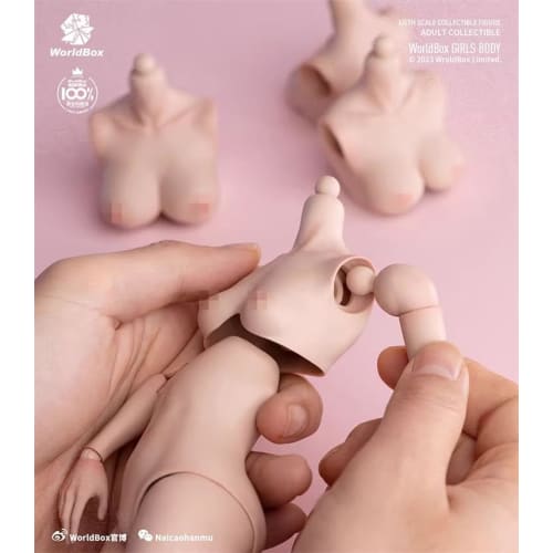 Toy Hobby TOYBARJAPAN 1/6 Scale Action Figure Fits Worldbox AT201, AT202, and AT203 Female Large Bust Part (Body Not Included) (E Cup Pale Skin)