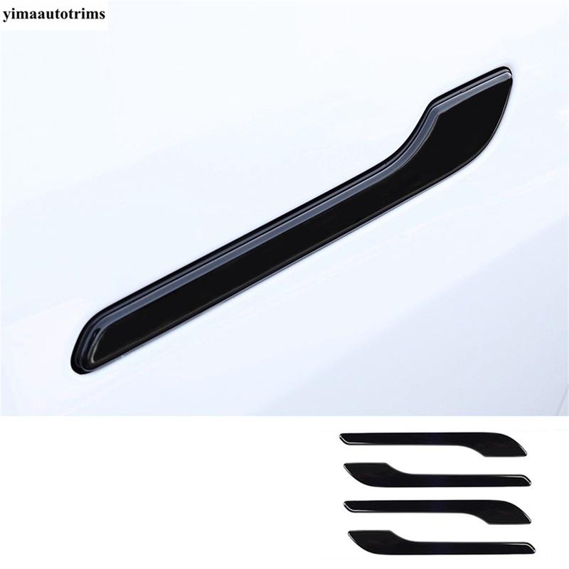 Car Outer Door Handle Decoration Cover Trim ABS Black / Stainless Steel Accessories Exterior For Tesla Model 3 Model Y  2024
