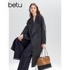 Betu Women's 2025 Winter Pure Wool Structured Overcoat