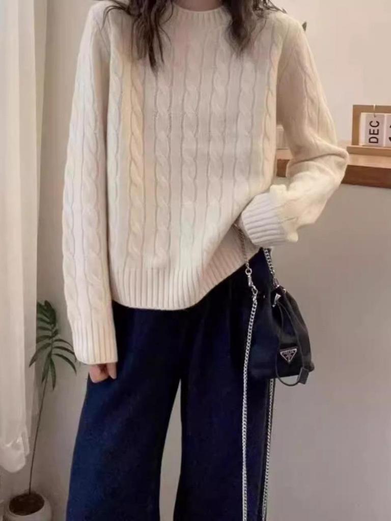 Women's Casual Loose Cable Knit Sweater