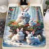 Adorable Winter Bunnies with Carrots Blanket - Soft, Cozy, Stylish Decor for Ultimate Home Comfort and Ideal Gift Choice