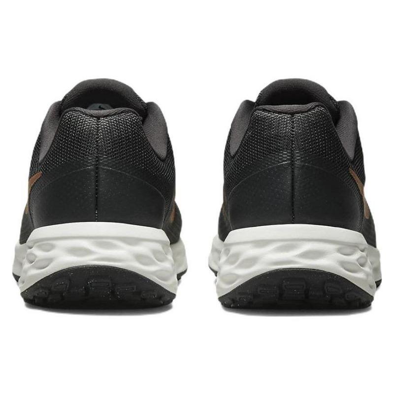 Nike Scarpe da Corsa Casual da Donna Revolution 6 Next Nature a Trama a Rete Materiale Riciclato Nero Oro DC3729-009