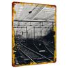 Industrieller Stil Schwarz Weiß Eisenbahnlandschaft Metall Wandkunst Moderne Wohnkultur Wohnzimmer Büro Hängendes Ornament