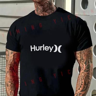 Motorrad Ropa De Hombre Herren Hurley Grafik Herren T-Shirt Moto Baumwolle Rundhals Kurzarm Hi