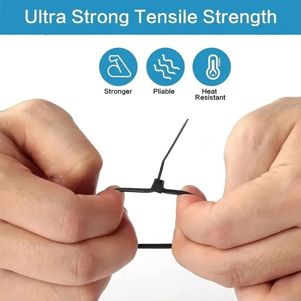 100/200/300/500/1000Pcs Self-locking White Black Plastic Nylon cable Zip Ties Fastening Ring Nylon Clamp strap with lock