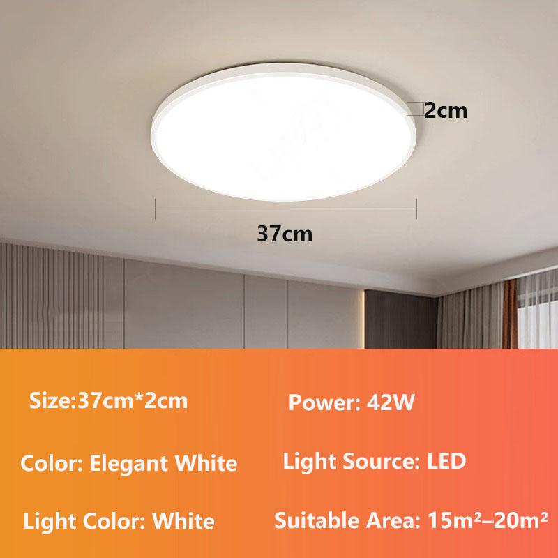 LED Ceiling Light for Living Room Anti-glare Flicker-free Waterproof and Fog-proof LED Indoor Light Bedroom Light Balcony Light Soft White Light