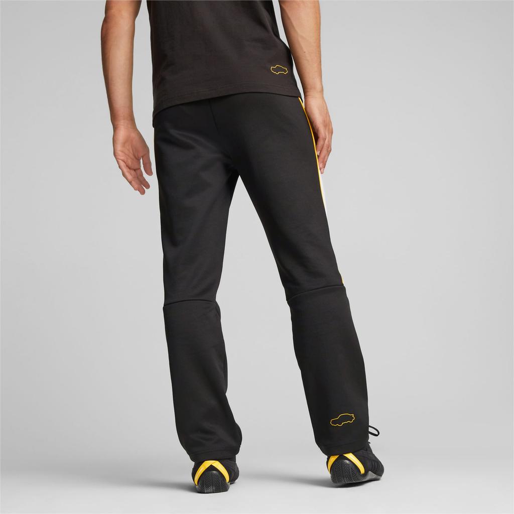 Puma Porsche Legacy MT7 Pantaloni da tuta Design color block Casual Vita media Lavorati a maglia Pantaloni sportivi Pantaloni da uomo Nero 621018-01