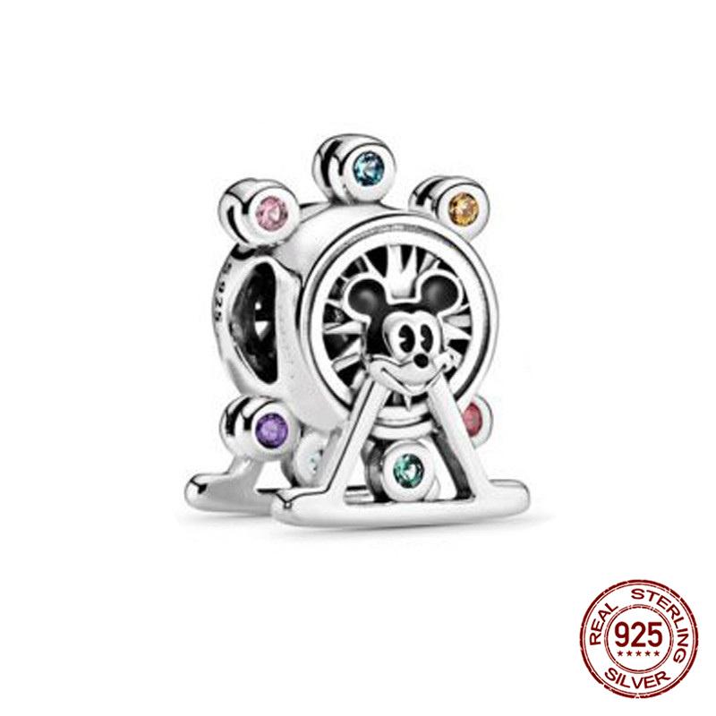 New  Mickey Minnie Beaded Marvel Lron Man Charms Plata De Leyoriginales Fit Bracelet Diy Jewelry Making Women'S Gift