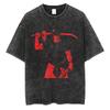 Herre Harajuku Svart Vasket T-skjorte Hip Hop Streetwear Japan Anime Grafisk Bomull Casual T-skjorte Kortermet Topper T-skjorte
