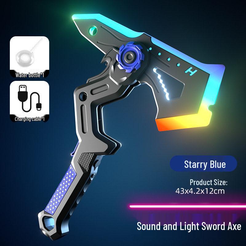 2-in-1 Axe & Laser Sword with Sound and Light Effects - Glowing Toy for Boys
