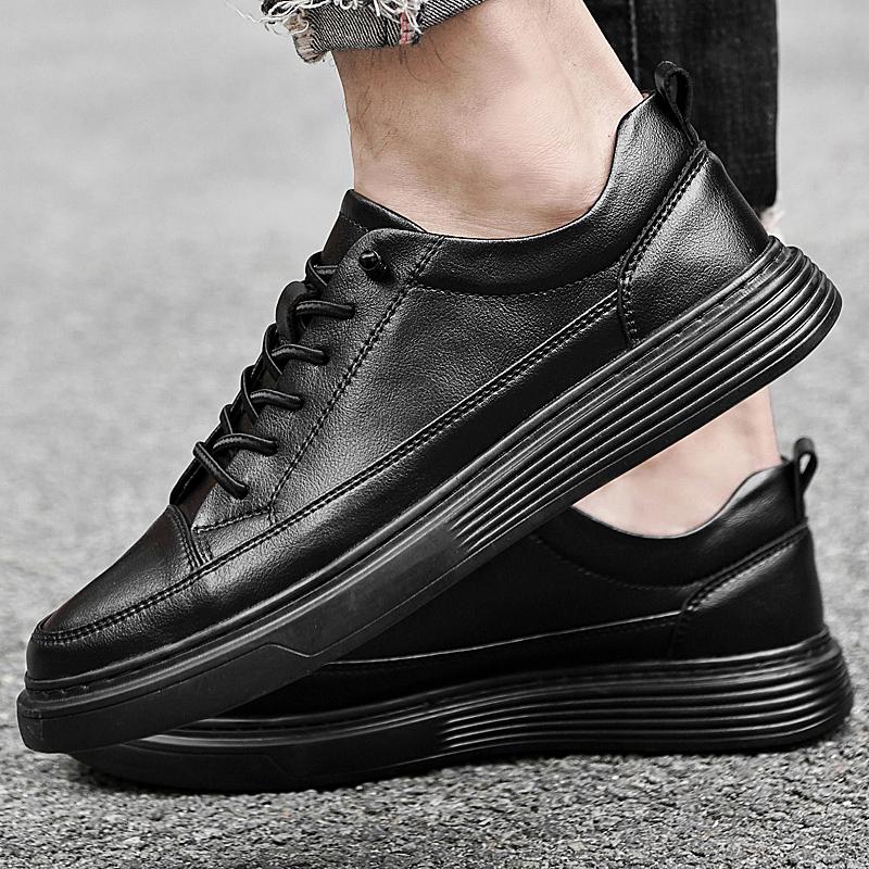 Herrenschuhe aus echtem Leder, bequeme Outdoor-Sneaker, modische Schnürschuhe für den Alltag, 2024 neu, vielseitige modische flache Schuhe