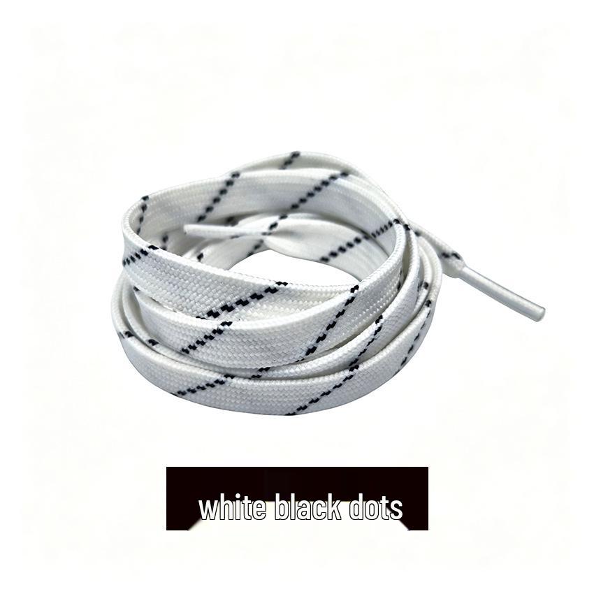 Diagonal Dots Flat Shoelaces, 1cm Wide, Double Stripe for Sports, Casual, Canvas, and Board Shoes.