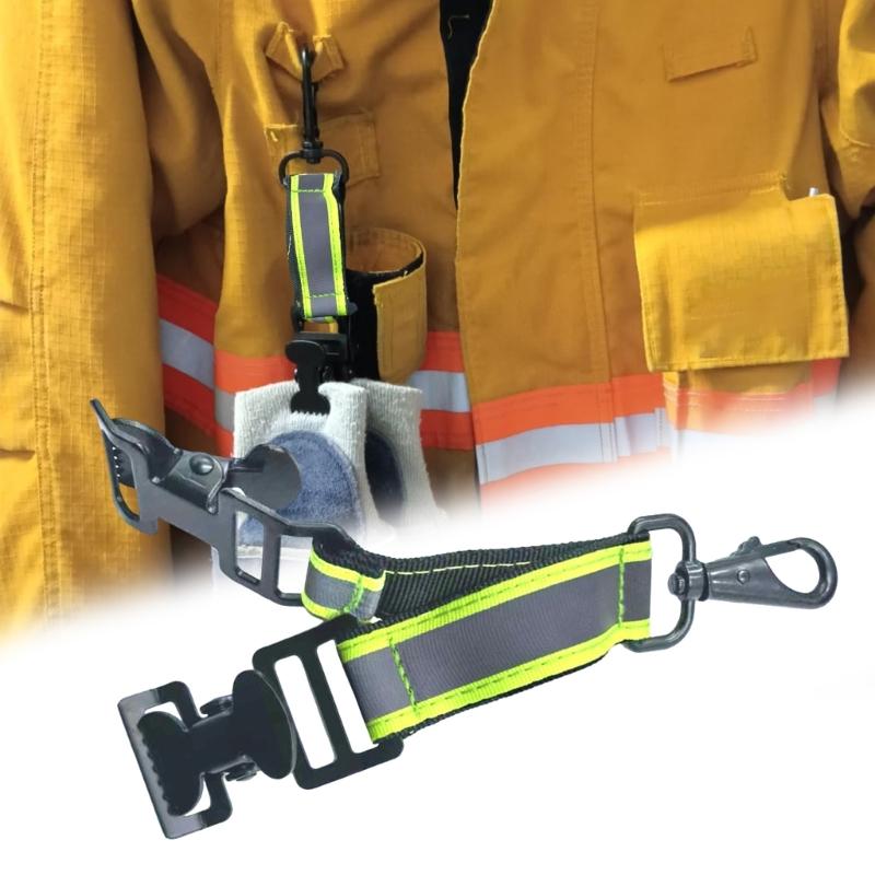Firefighters Gloves Clip Strap Easily Install Reflective Gloves Holder Strap for Firefighting Use