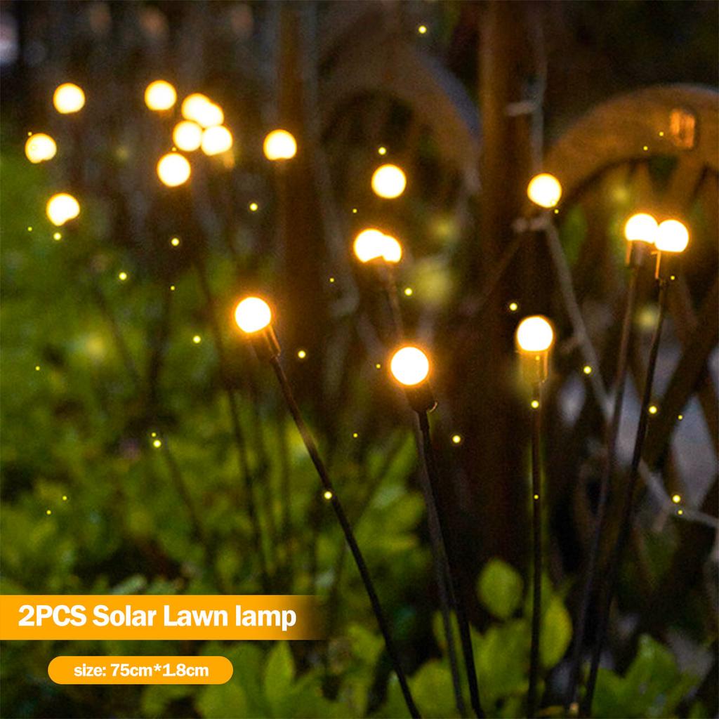 2/4/6pcs Solar Firework Firefly Garden Lights Outdoor LED Lawn Stake Light Waterproof Landscape Lighting Wind-Driven Swing Lamp