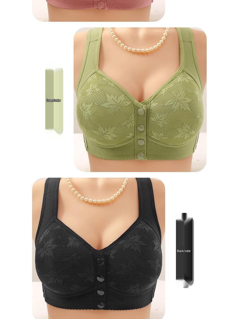 Baumwoll-Weste BH mit Frontverschluss in Übergröße: Weich, ohne Bügel, atmungsaktiver Druck für Mittelalte & Ältere.