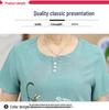 Plus Size Cotton Linen Two-Piece Set for Middle-Aged & Elderly Women: Short Sleeve, All-Cotton Silk Blend