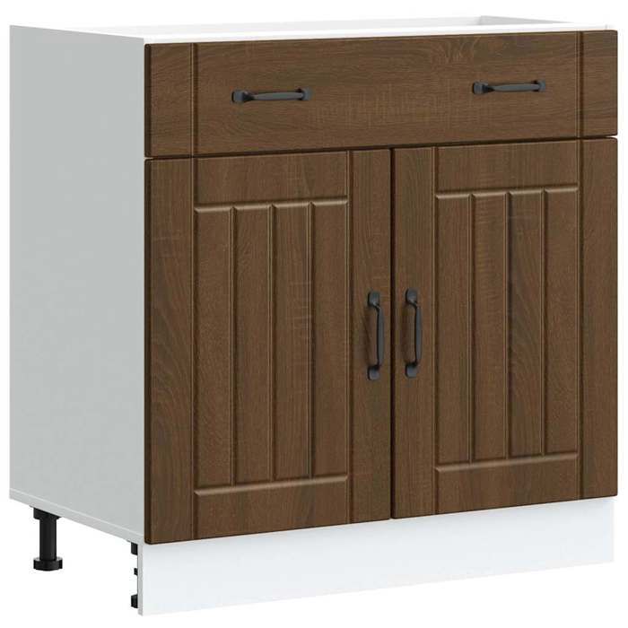 VidaXL Kitchen Cabinet Lucca Brown Oak Engineered Wood, Sink Cabinet, Kitchen Cabinet with Drawer, Cabinet of 853744