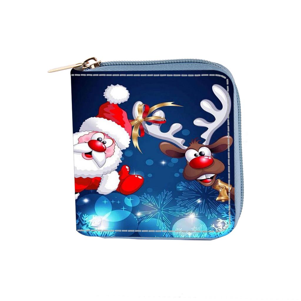 Anime Deer Santa Short Zipper Small Wallet + Wallet Clutch
