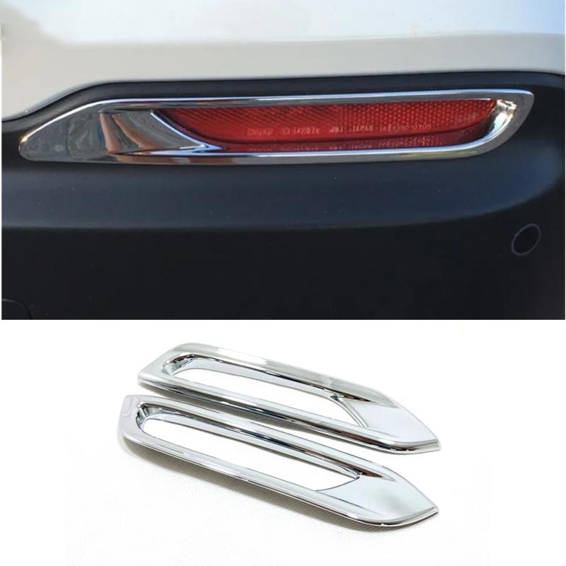 For Nissan Qashqai J11 2018 -  Chrome Carbon Fiber Front Rear Back Fog Lights Lamp Cover Trim Bumper Reflector Accessories