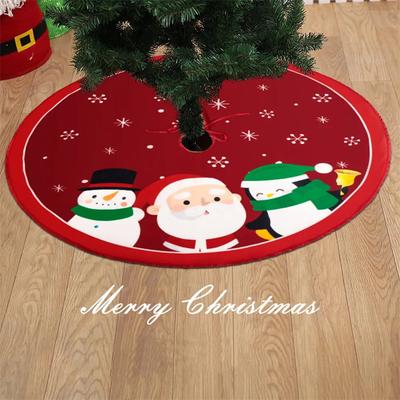 60/70/90Cm falda de árbol de Navidad cubierta roja de pie de árbol de Navidad Santa Claus copo de nieve alfombra para árbol de Navidad decoraciones de alfombra Base