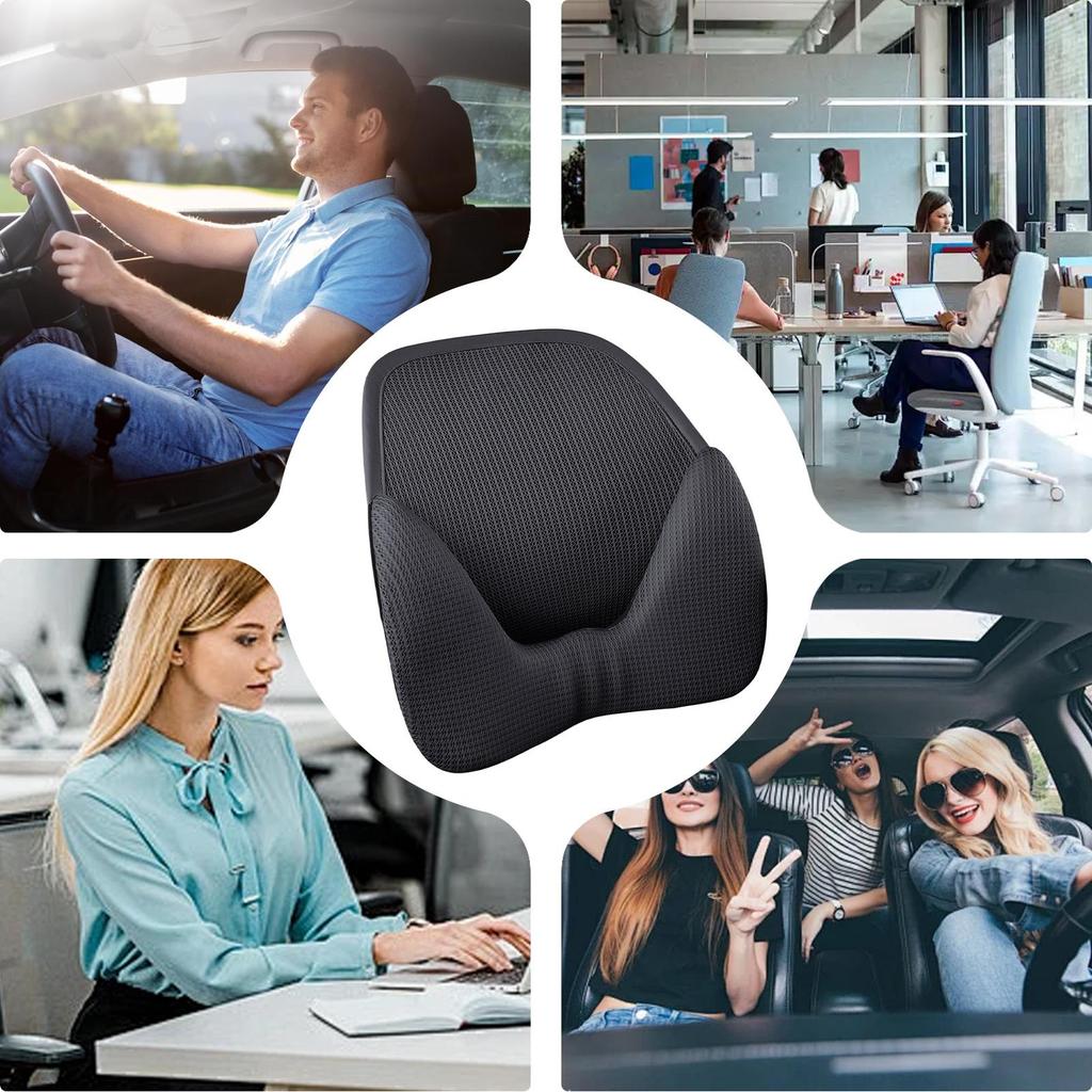 Lumbar Support Pillow For Office Chair Seat Pad Back Cushion For Body Rest Long Sitting Driving Travel Car Airplane Office