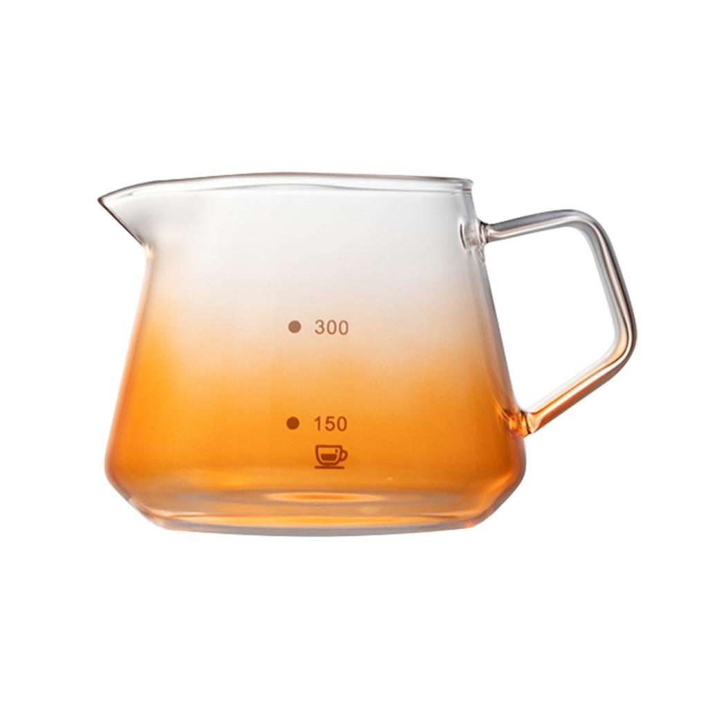 Glass Coffee Server 600ml Iced Tea Water Beverage Pour Over Dripper with Scale Household Office Bar Pot Kitchen Drinkware