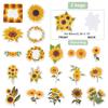 1box Waterproof PVC Self-Adhesive Stickers for Suitcase Skateboard Refrigerator Helmet Mobile Phone Shell Sunflower Pattern 60~80mm 100pcs/box