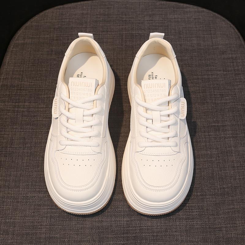 Platform Women's Shoes Spring Board Shoes 2025 New Autumn Platform Casual Versatile White Shoes Original Niche Shoes
