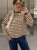 Cardigan a righe da donna in maglia - Casual, alla moda, capospalla versatile - Primavera/Autunno 2026