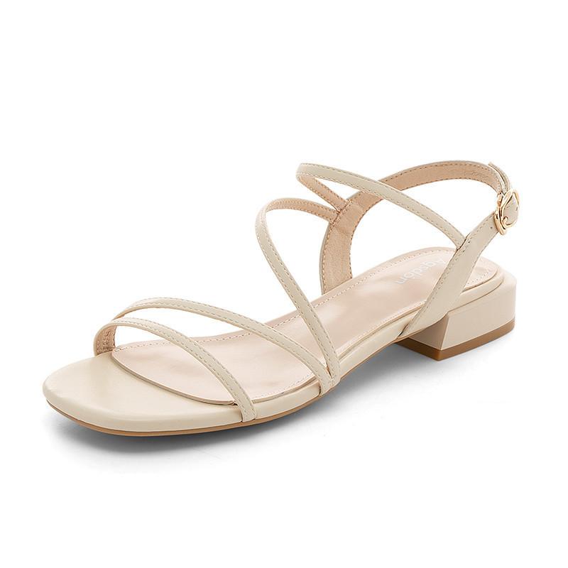 Augustine High-heeled Sandals Female Summer 2025 New Fairy Style Fashion Word with Casual Beach Shoes Tide