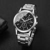 Three Eye Six Pin Fashionable Steel Strap Watch, Gift Steel Strap Men's Watch