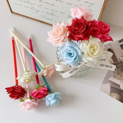 Kreatives Design Tragbarer Floral Gelstift 0,5 mm Serie Künstliche Blume Kugelschreiber Mehrzweck Leichter Schreibstift