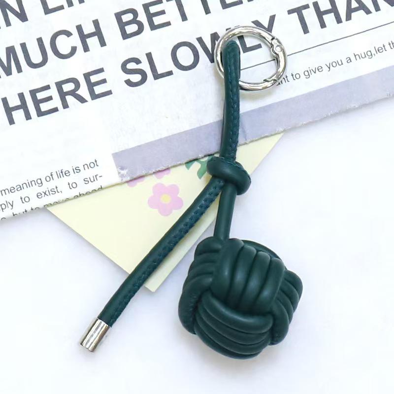 Handmade Woven Ball Pendant with Miumiu Imitation Sheepskin