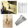 6pcs/1set Natural Color Three Pointed Flat Drill Hexagonal Handle Woodworking Hole Opener Wooden Board Drilling Bit Tool Set