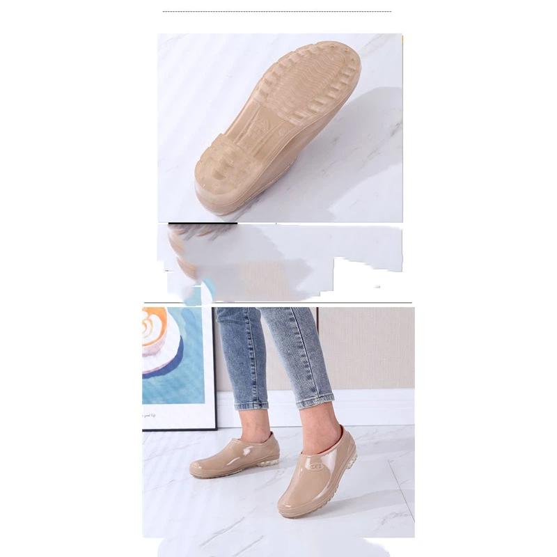 Ladies' Fashionable Outdoor Anti Slip Low Top Rain Boots And Rubber Shoes