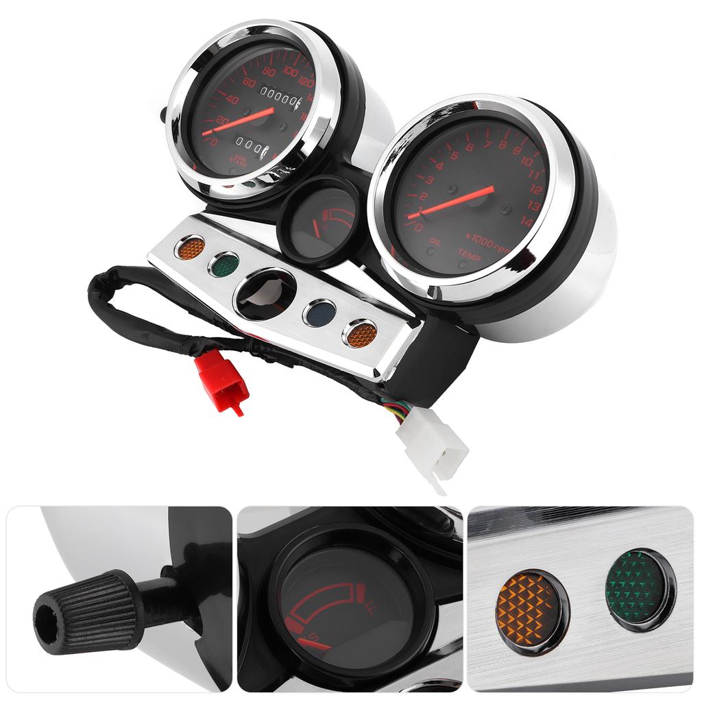 Motorrad Instrumentenanzeige Baugruppe Tachometer Kilometerzähler Rote Skalen Passend für HONDA CB400