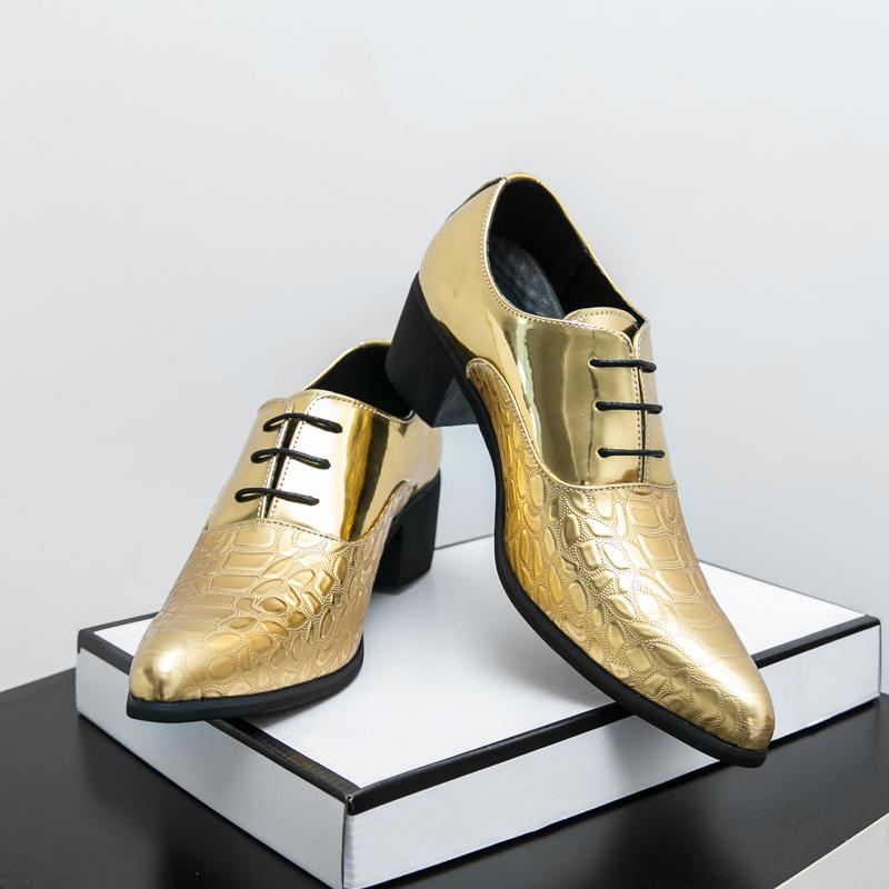 Retro-Trend Neue Herren Spitzes Alligator-Muster Patchwork Lässige Oxford-Schuhe Hochzeitskleid Homecoming Schuhwerk Zapatos Hombre