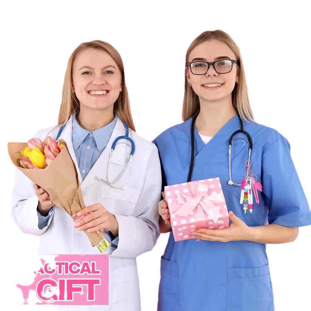 Popular Nurse Pen Set with Retractable Scroll and Badge Clip - Ideal Nurse's Day Gift with Light