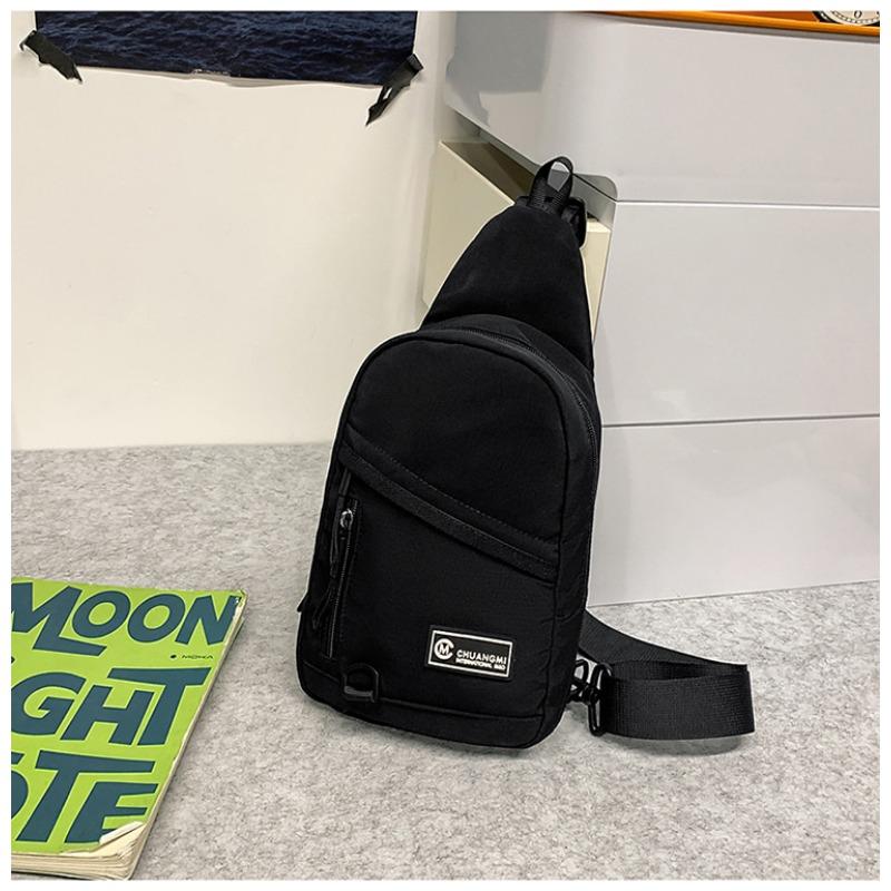 

Small Backpack Men s Women s Breast Bag Trendy Shoulder Bag Sports Crossbody Bag Crossbody Bag Solid Color Oxford Canvas Satchel чорний