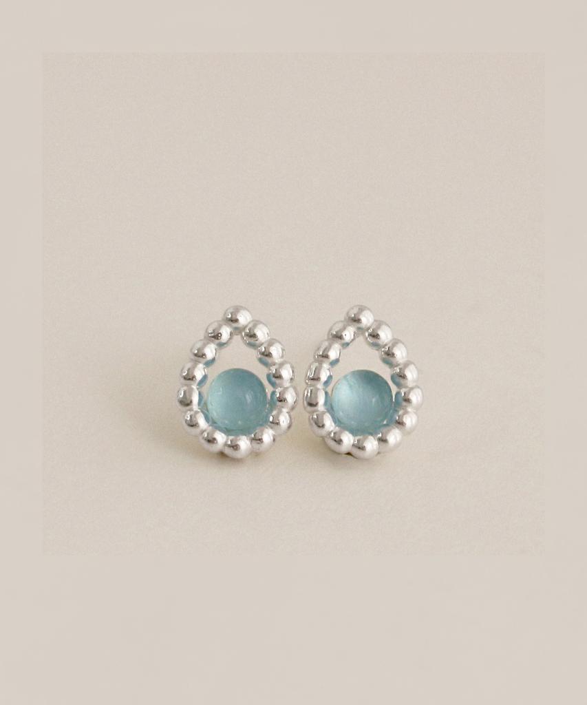 47Bag 925 Silver Natural Gemstone Teardrop Earrings Rosee